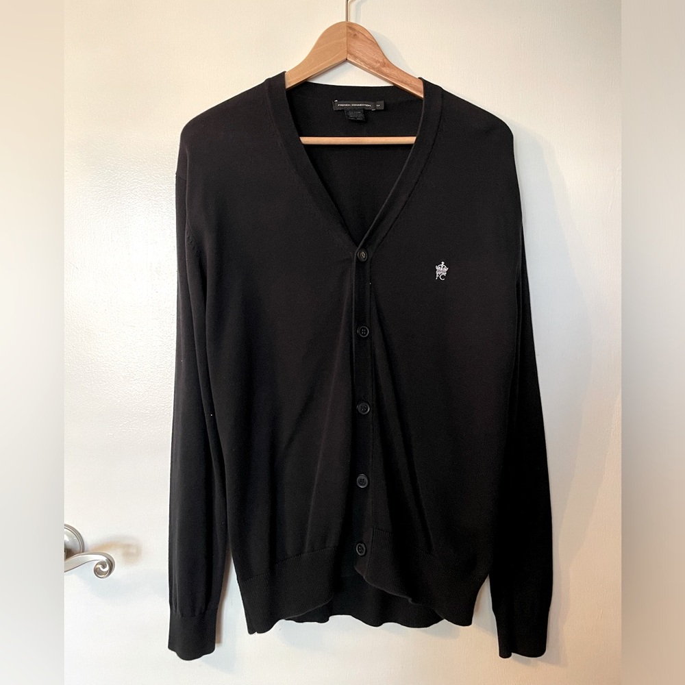 French Connection Men’s Cotton Cardigan in Navy - Size M